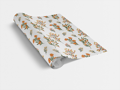 Orange Wild Flowers - Wildflowers Wrapping Paper