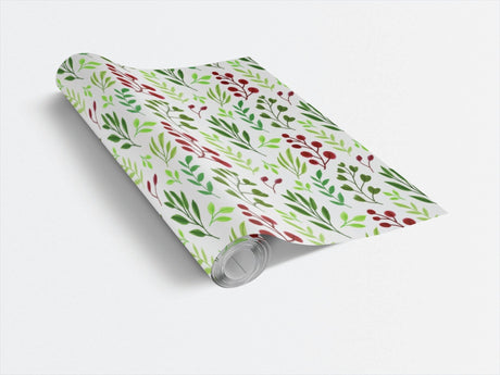 Red Bulbs and Greens - Mediterranean Tiles Wrapping Paper