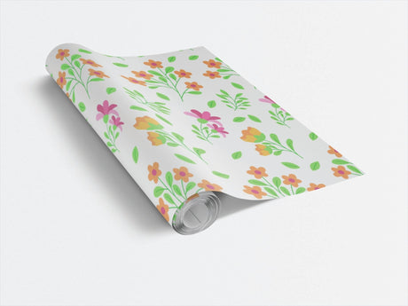 Simple Aesthetic with Red & Yellow Flowers - Mother's Day Design Wrapping Paper