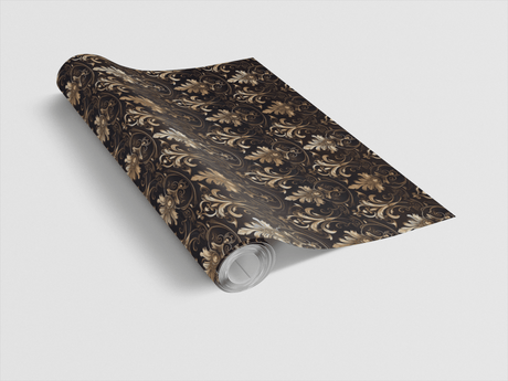 Regal Midnight Filigree - Baroque Filigree Wrapping Paper