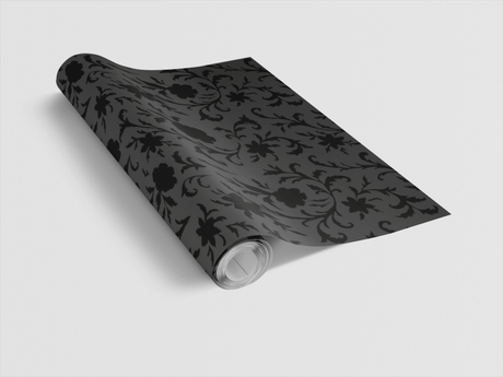 Obsidian Fleur - Floral Pattern Wrapping Paper