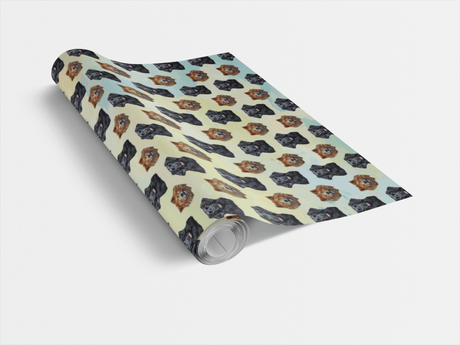 London & Penny - Power Couple - Flat-Coated Retriever Wrapping Paper
