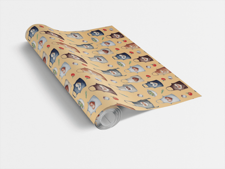 Mom's Apron - Peach - Mother's Day Design Wrapping Paper