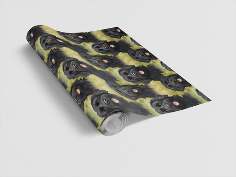 Midnight Coat - Black Russian Terrier Wrapping Paper
