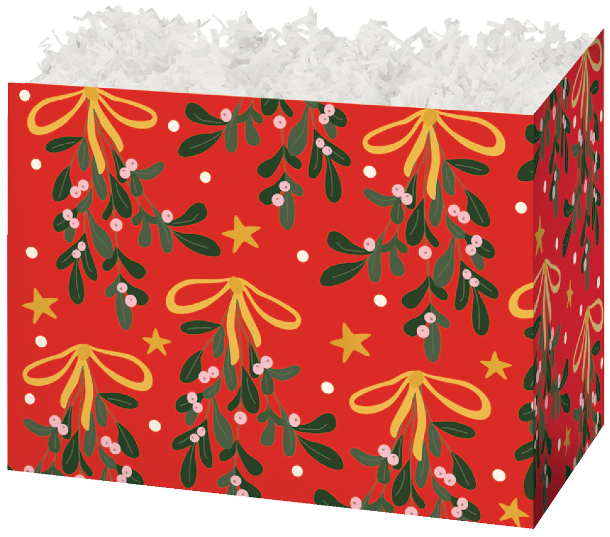 Mistletoe Bows - Basket Box - 10-1/4 x 6 x 7-1/2"