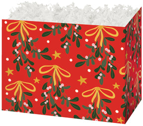 Mistletoe Bows - Basket Box - 10-1/4 x 6 x 7-1/2"