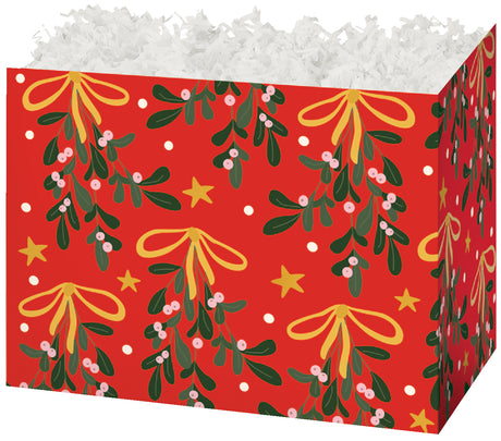 Mistletoe Bows - Basket Box - 10-1/4 x 6 x 7-1/2"