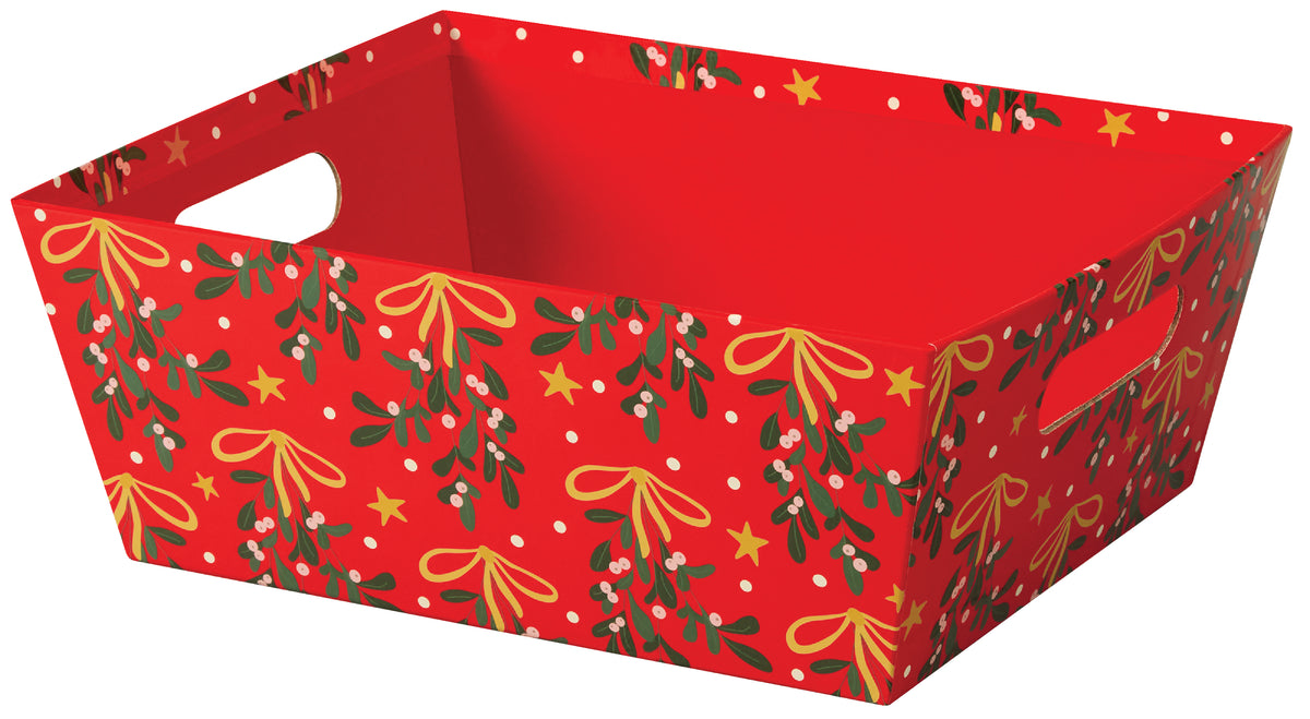Mistletoe Bows - Basket Tray - 12 x 9-1/2 x 4-1/2"