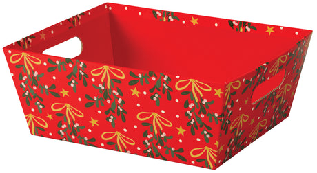 Mistletoe Bows - Basket Tray - 12 x 9-1/2 x 4-1/2"