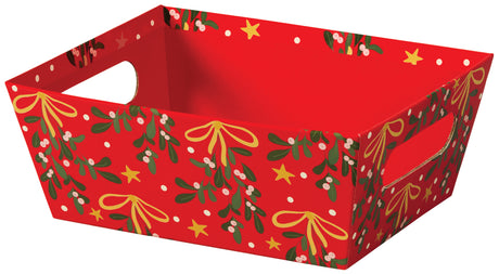 Mistletoe Bows - Basket Tray - 9 x 7 x 3-1/2"