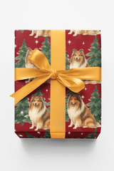 Collie in Winter Pines