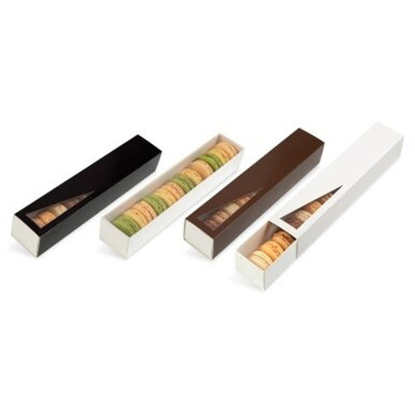 White - Macaroon Box Sleeve - (Window Sleeve) 12 x 2-1/4 x 2"
