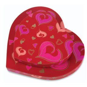 Red Nolita - Heart Shaped Candy Box - (1 lb) 9-1/8 x 7-1/2 x 1-1/8"