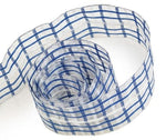 Light Navy / White - Novel Plaid Ribbon - 1-1/2" x 50 Yards