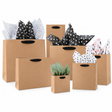 Natural Kraft Manhattan Bags with Black Handles