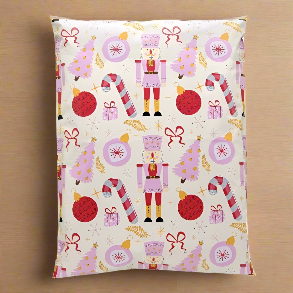Nutcracker Poly Mailers Size 10x13 Christmas Shipping Bags