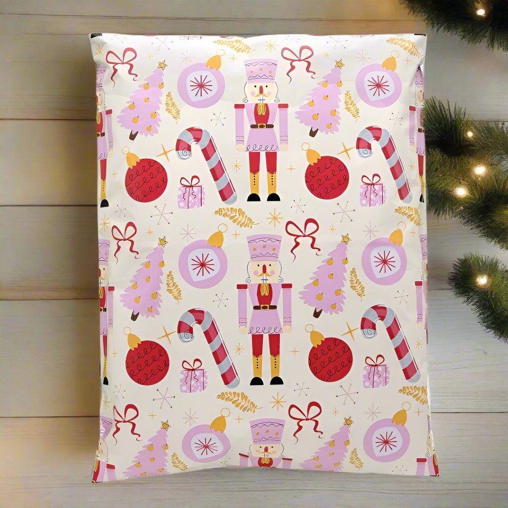 Nutcracker Poly Mailers Size 10x13 Christmas Shipping Bags