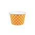 Polka Dot Orange - Ice Cream Cup - (12 oz) 4" Dia x 3" H