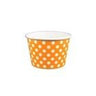 Polka Dot Orange - Ice Cream Cup - (12 oz) 4" Dia x 3" H