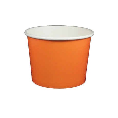 Solid Orange - Ice Cream Cup - (4 oz) 3" (Dia) x 1-15/16" H