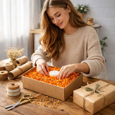 10 LB Orange Crinkle Paper