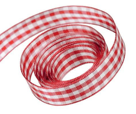 Red - Party Plaid Ribbon - 1/4" x 25 Yards
