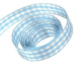 Light Blue - Party Plaid Ribbon - 1/4" x 100 Yards
