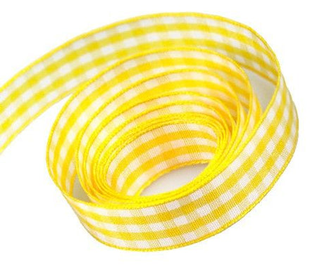 Daffodil - Party Plaid Ribbon - 3/8" x 25 Yards