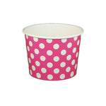 Polka Dot Pink - Ice Cream Cup - (12 oz) 4" Dia x 3" H