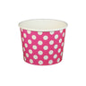 Polka Dot Pink - Ice Cream Cup - (12 oz) 4" Dia x 3" H