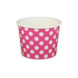 Polka Dot Pink - Ice Cream Cup - (5 oz) 3-3/8" Dia x 2" H