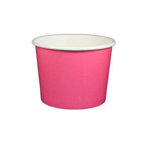Solid Pink - Ice Cream Cup - (12 oz) 4" Dia x 3" H