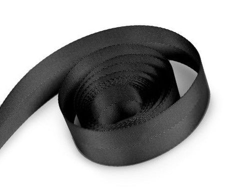 Black - Poly Twill Ribbon - 7/8" x 100 Yards