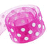 Azalea / White Dots - Chiffon Pop Dots Ribbon - 1-1/2" x 50 Yards