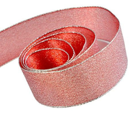 Silver / Pink - Precious Frost Ribbon - 1-1/2" x 50 Yards