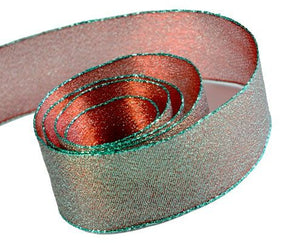 Green / Red - Precious Frost Ribbon - 1-1/2" x 50 Yards
