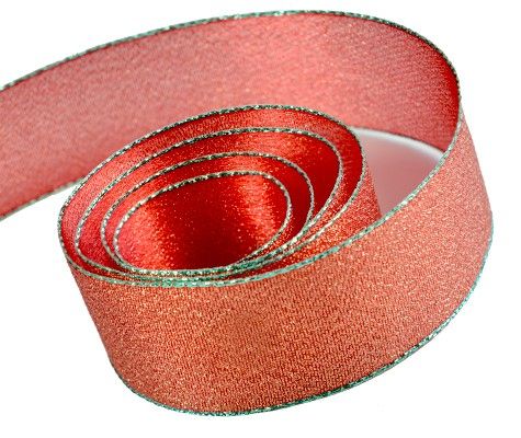 Red / Green - Precious Frost Ribbon - 1-1/2" x 50 Yards