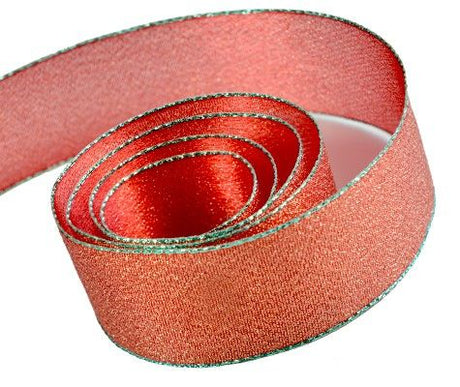 Red / Green - Precious Frost Ribbon - 1-1/2" x 50 Yards