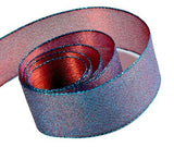 Royal / Red - Precious Frost Ribbon - 1-1/2" x 50 Yards