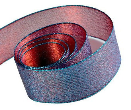 Royal / Red - Precious Frost Ribbon - 1-1/2" x 50 Yards