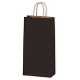 Matte Kraft Black - Wine Bag - Paper - 6-1/2 x 3-1/2 x 13" (Double Bottle)