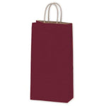 Matte Kraft Burgundy - Wine Bag - Paper - 5-1/4 x 3-1/2 x 13" (Single Bottle)