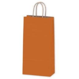 Matte Kraft Burnt Orange - Wine Bag - Paper - 6-1/2 x 3-1/2 x 13" (Double Bottle)