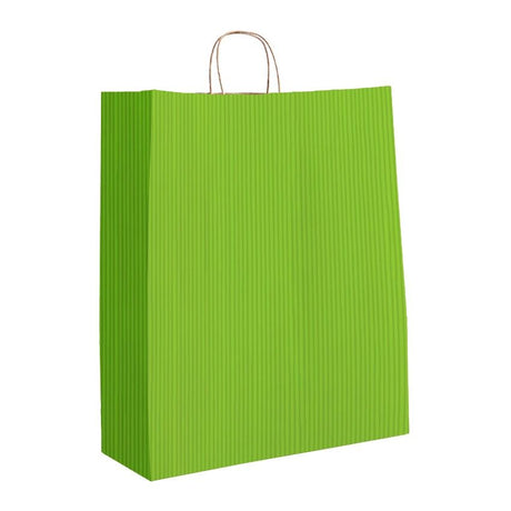 Bright Green Varnish Stripe - Matte Shopping Bags - 16 x 6 x 19-1/4"