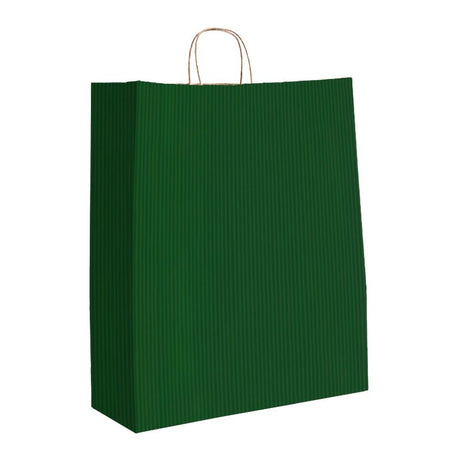 Forest Green Varnish Stripe - Matte Shopping Bags - 16 x 6 x 19-1/4"