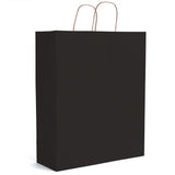 Matte Kraft Black - Matte Shopping Bags - 16 x 6 x 19-1/4"