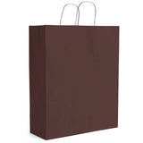 Matte Kraft Chocolate - Matte Shopping Bags - 16 x 6 x 19-1/4"