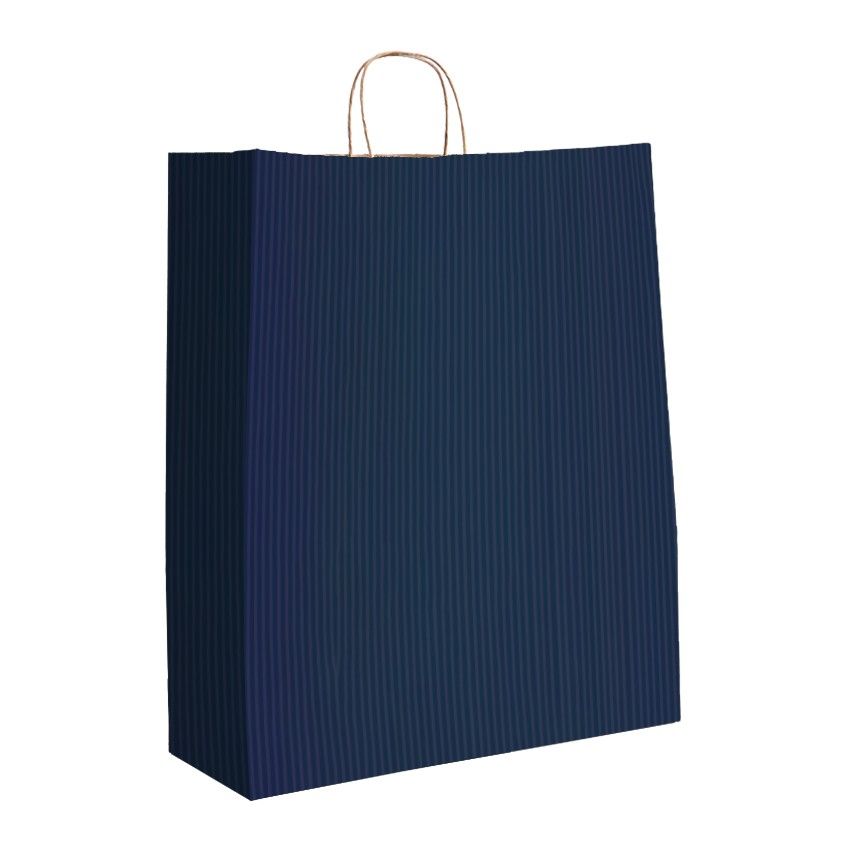 Navy Varnish Stripe - Matte Shopping Bags - 16 x 6 x 19-1/4"