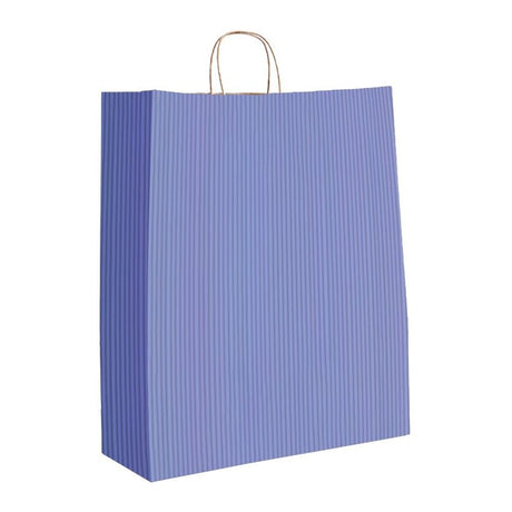 Pastel Blue Varnish Stripe - Matte Shopping Bags - 16 x 6 x 19-1/4"