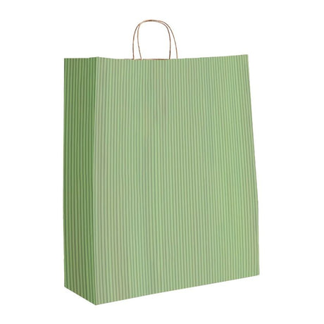 Sage Varnish Stripe - Matte Shopping Bags - 16 x 6 x 19-1/4"